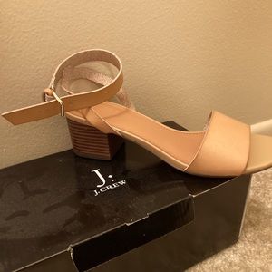 JCrew Factory Nude Block Heel Sandals!